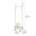 Portable Floor Standing Coat Rack with Wheels for Bedroom Clothes Storage - Black - view 4