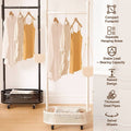 Portable Floor Standing Coat Rack with Wheels for Bedroom Clothes Storage - Black - view 5