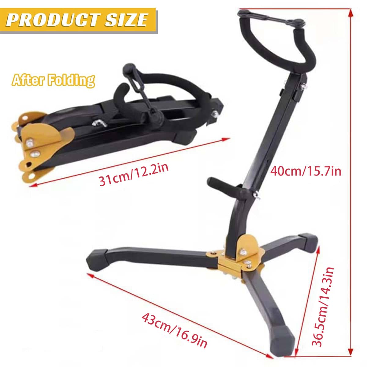 Portable Foldable Alto and Tenor Saxophone Stand Non Slip for Music Practice - view 3
