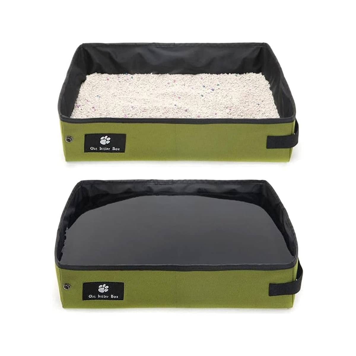 Portable Foldable Cat Litter Box Green Travel Toilet for Cars and Camping - view 5