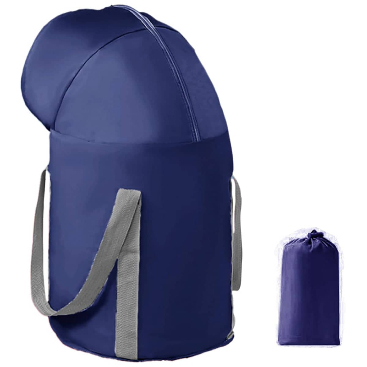 Portable Foldable Foot Soaking Bucket with Zip Lid - Navy