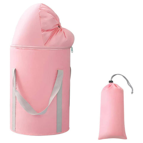 Portable Foldable Foot Soaking Bucket with Zip Lid - Pink