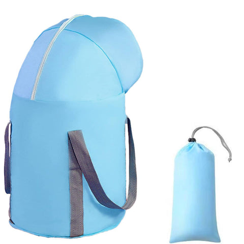 Portable Foldable Foot Soaking Bucket with Zip Lid - Sky Blue