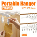 Portable Foldable Plastic Hangers, Pack of 5 - No Clothes Clip - view 2