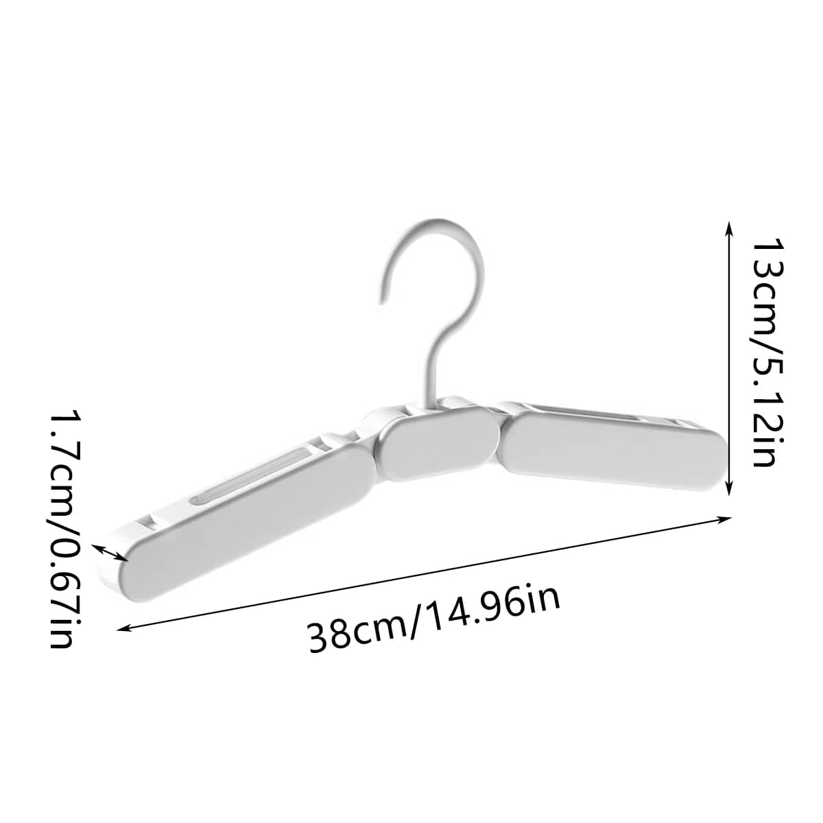 Portable Foldable Plastic Hangers, Pack of 5 - No Clothes Clip - view 4