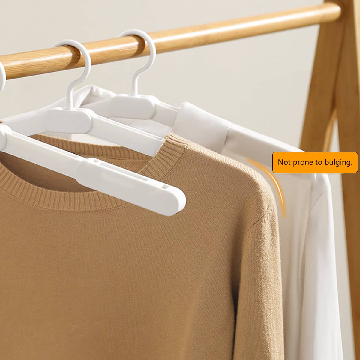 Portable Foldable Plastic Hangers, Pack of 5 - No Clothes Clip - view 5