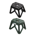 Portable Foldable Plastic Stool with Handle - Dark Green - view 3