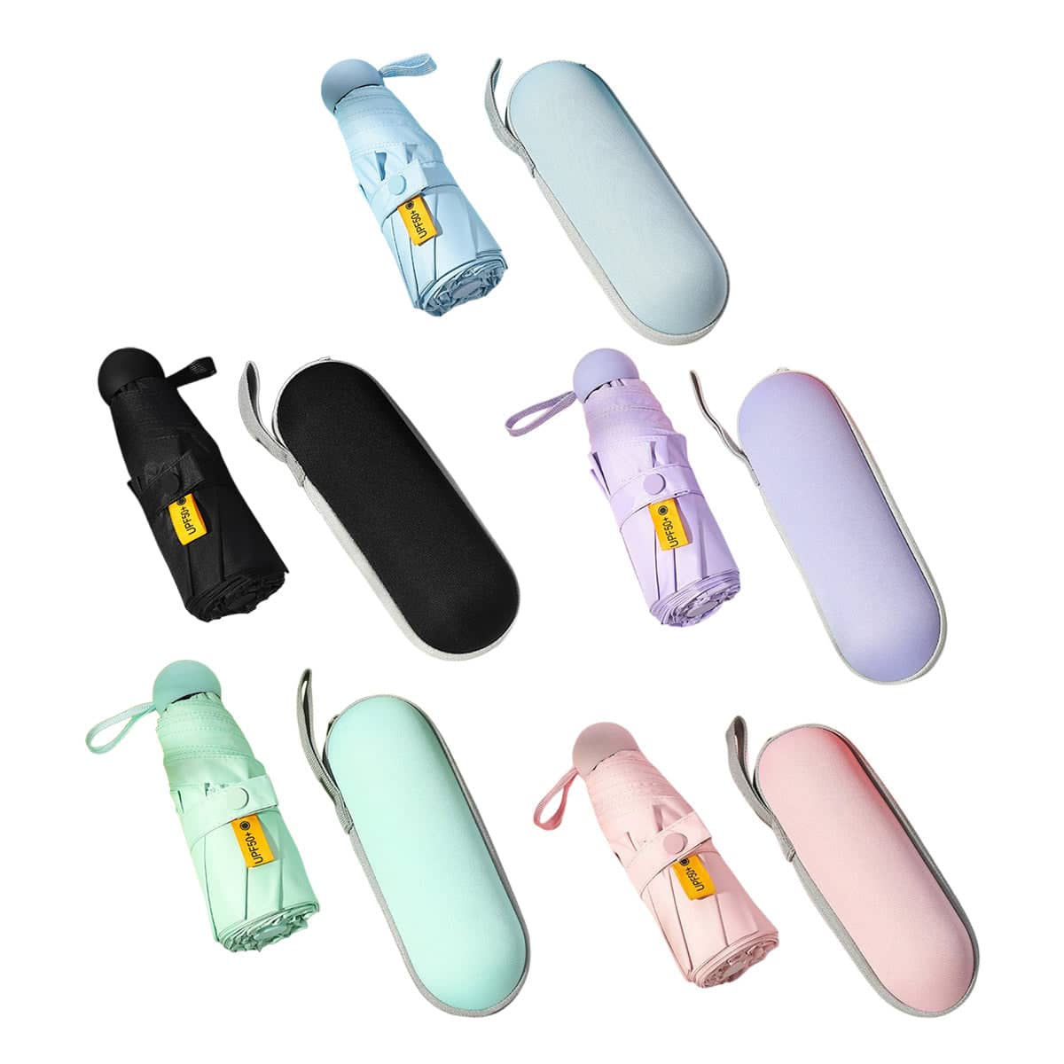 Portable Foldable Umbrella with Zipper Storage Bag - Blue - view 3
