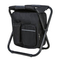 Portable Folding Backpack Chair Oxford Stool for Fishing Camping Hiking - Black