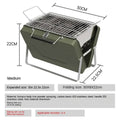Portable Folding Barbecue Stove for Outdoor Home Use, Olive Green Grill - view 3