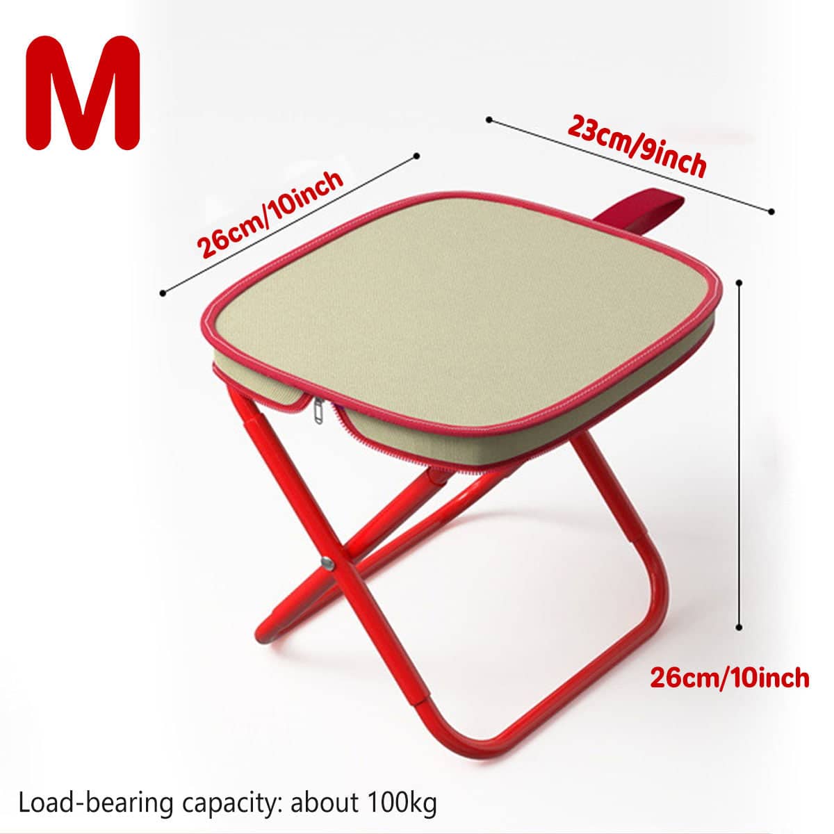 Portable Folding Camping Stool Outdoor Bench with Carry Bag - Medium 26 x 23 x 26 cm - view 4