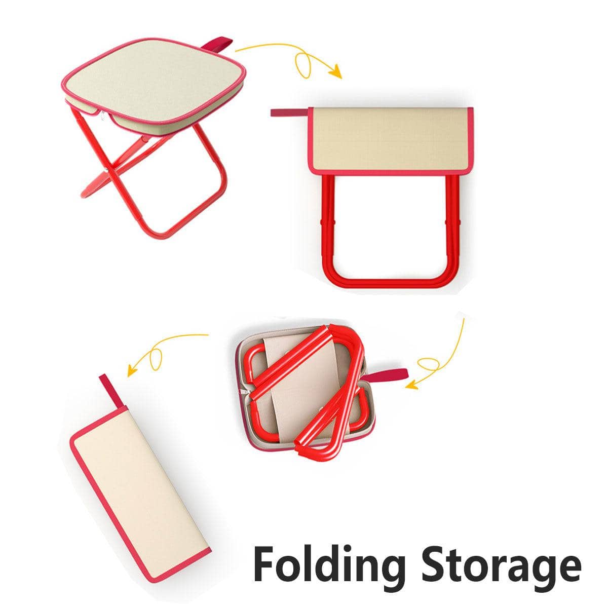 Portable Folding Camping Stool Outdoor Bench with Carry Bag - Medium 26 x 23 x 26 cm - view 5