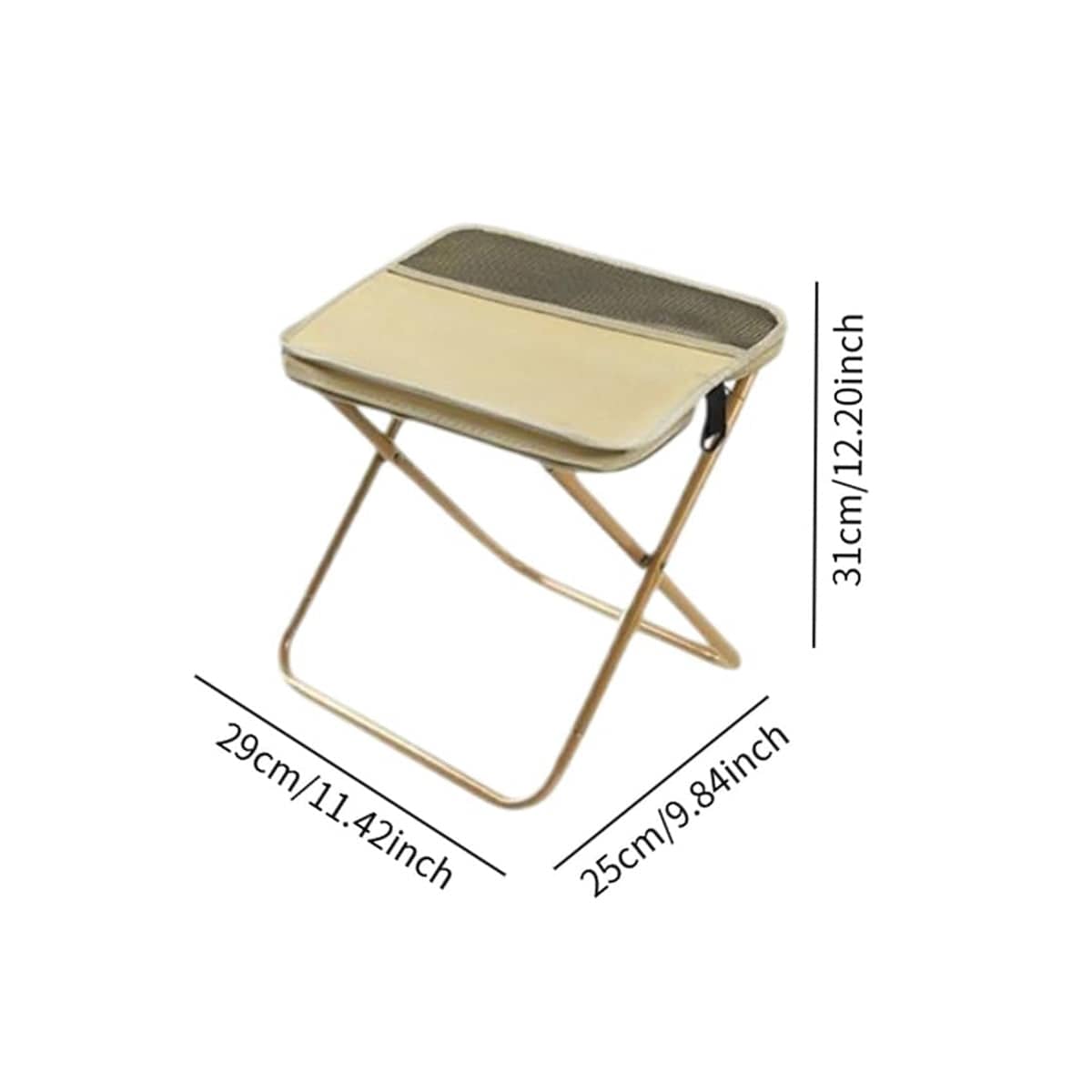 Portable Folding Camping Stool with Side Pocket - Green - view 4