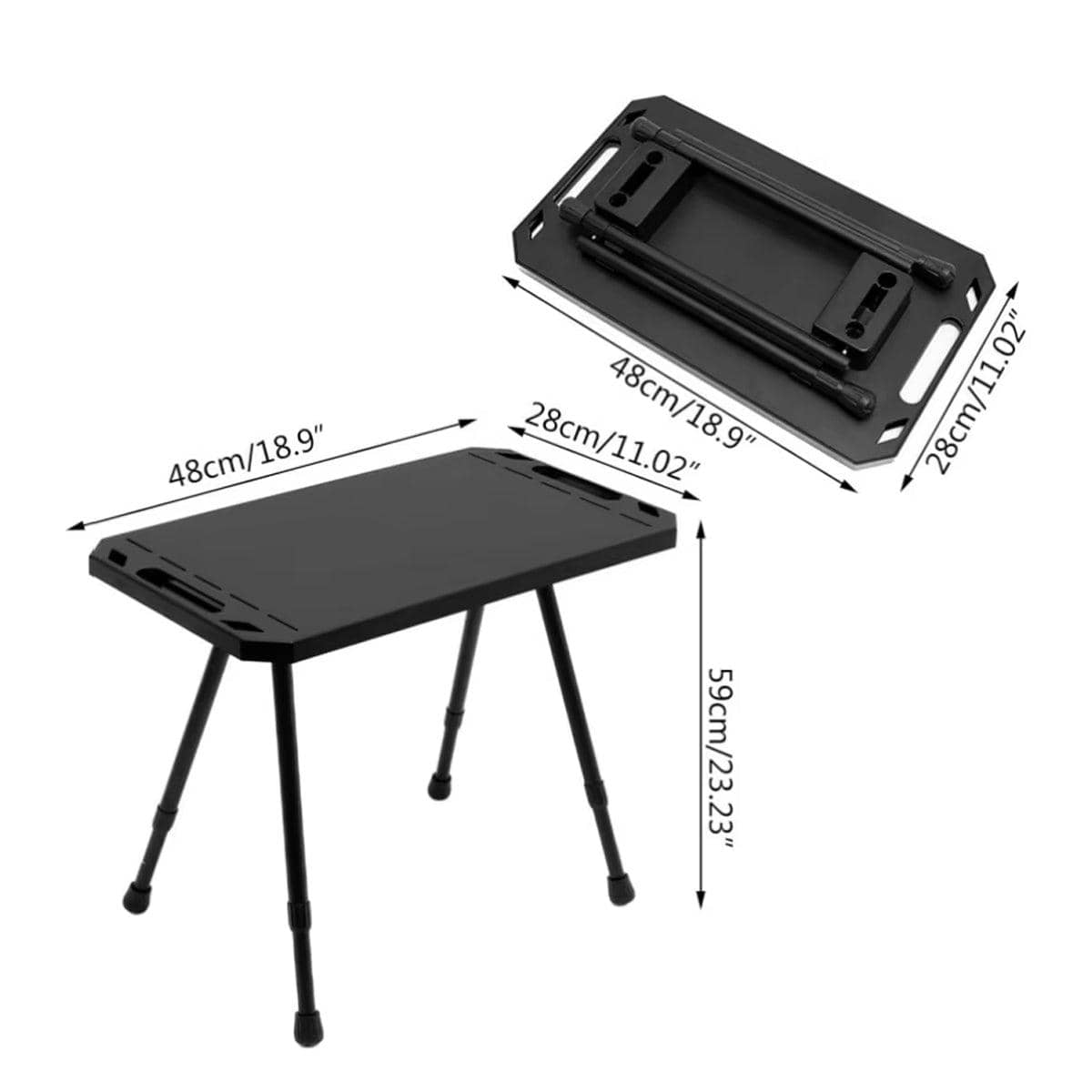 Portable Folding Camping Table with Carry Case, Adjustable Legs, 48 x 28 x 59 cm - view 3