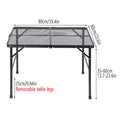 Portable Folding Camping Table with Iron Mesh Top, Adjustable Height - view 3