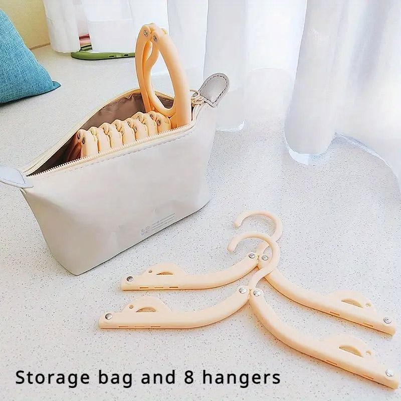 Portable Folding Clothes Hangers for Travel with Storage Bag 8 Pack - Green - view 9