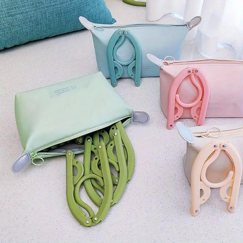 Portable Folding Clothes Hangers for Travel with Storage Bag 8 Pack - Yellow - view 12
