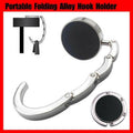 Portable Folding Handbag Hook, Silver Zinc Alloy Table Bag Hanger