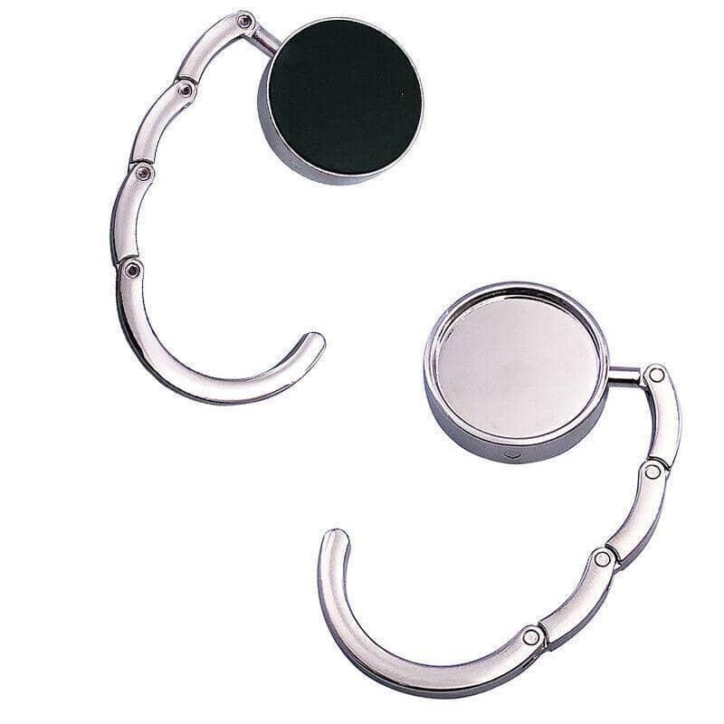 Portable Folding Handbag Hook, Silver Zinc Alloy Table Bag Hanger - view 2