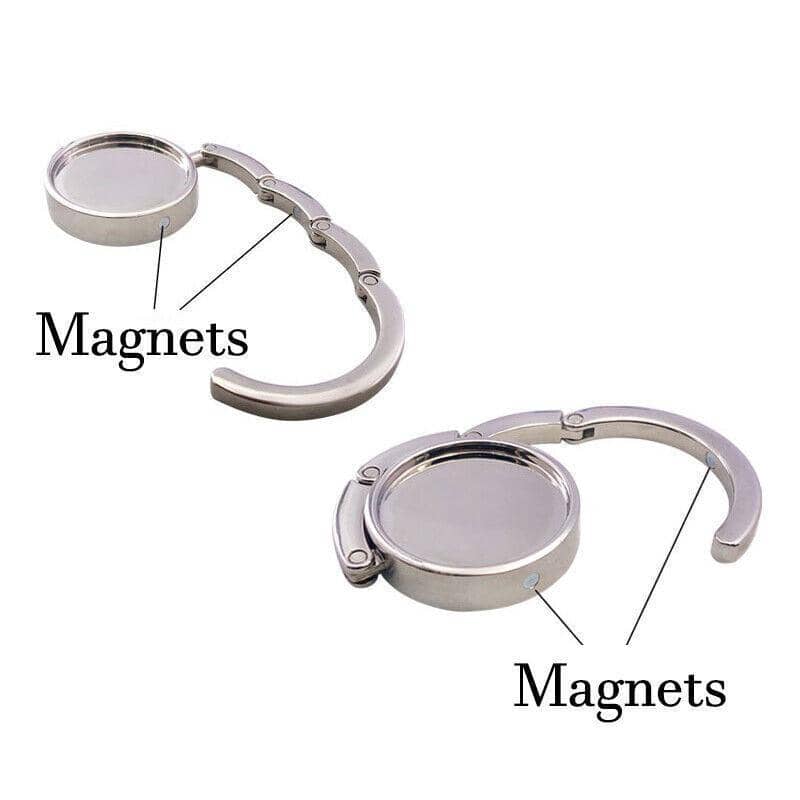 Portable Folding Handbag Hook, Silver Zinc Alloy Table Bag Hanger - view 3