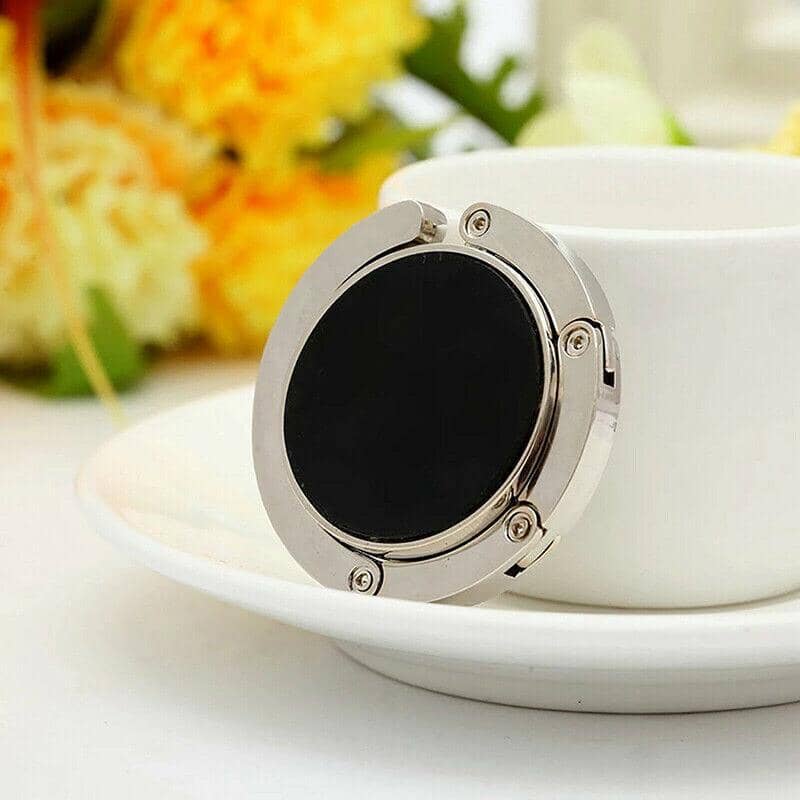 Portable Folding Handbag Hook, Silver Zinc Alloy Table Bag Hanger - view 4
