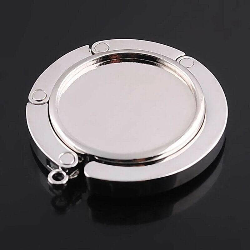Portable Folding Handbag Hook, Silver Zinc Alloy Table Bag Hanger - view 5