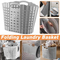 Portable Folding Laundry Basket with Handles for Clothes and Toys - Grey