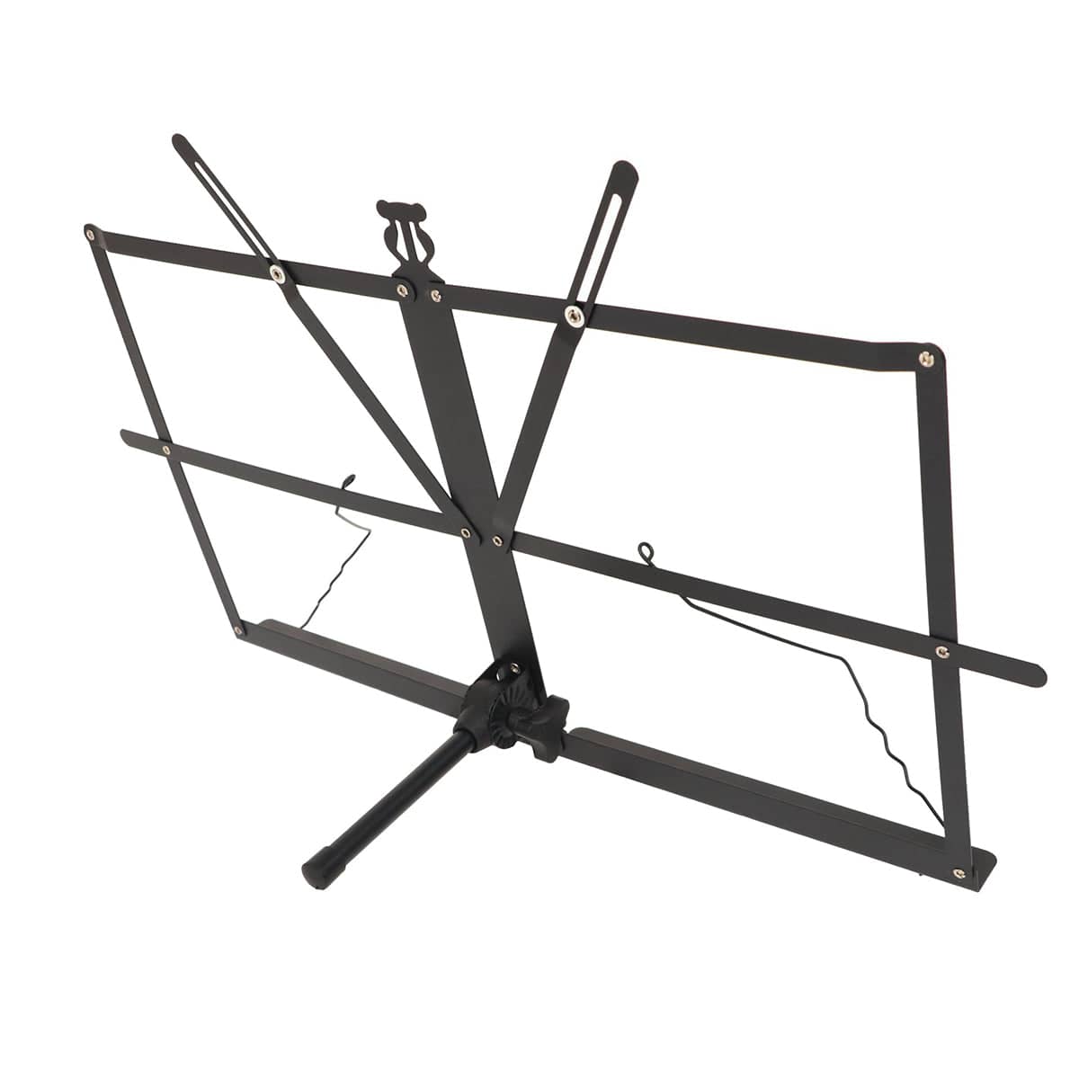 Portable Folding Music Stand, Black Metal Desktop Book and Sheet Holder - view 2