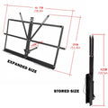 Portable Folding Music Stand, Black Metal Desktop Book and Sheet Holder - view 3
