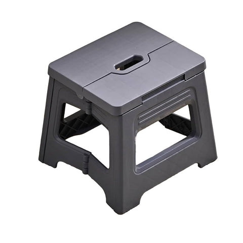 Portable Folding Plastic Stool, Lightweight for Camping and Picnics - Blue Grey