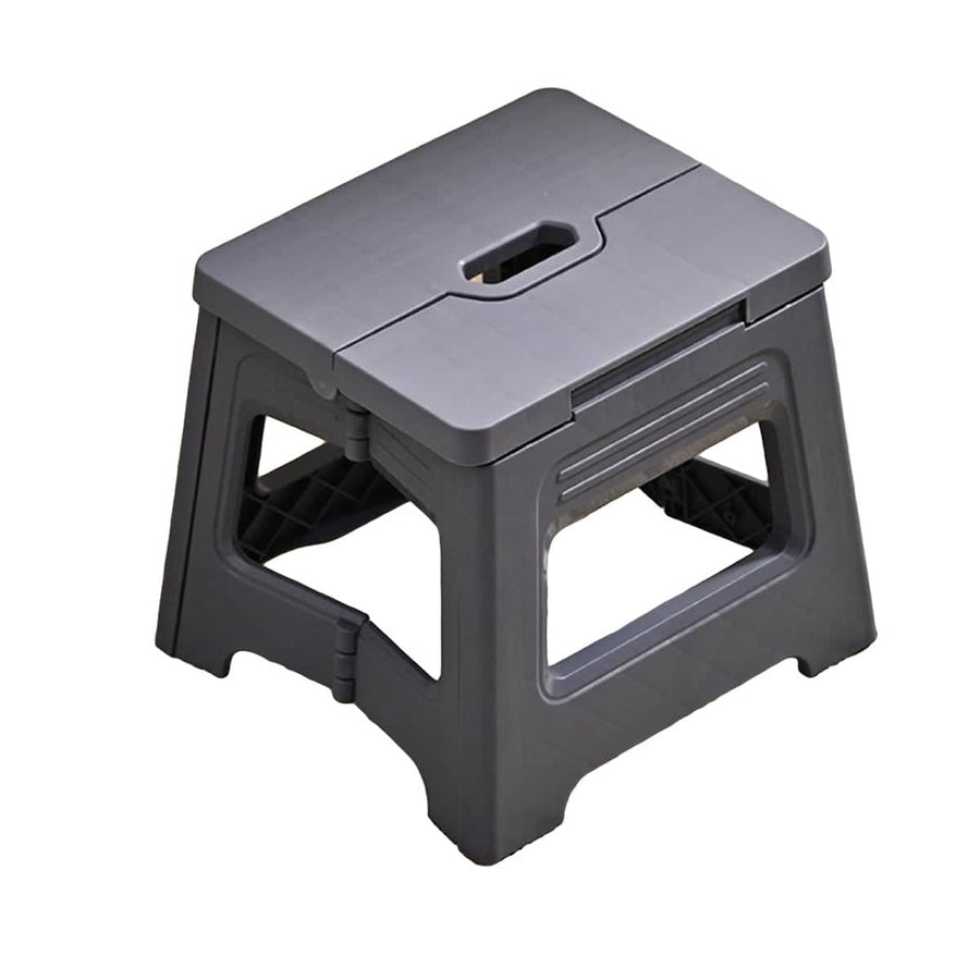 Portable Folding Plastic Stool, Lightweight for Camping and Picnics - Blue Grey