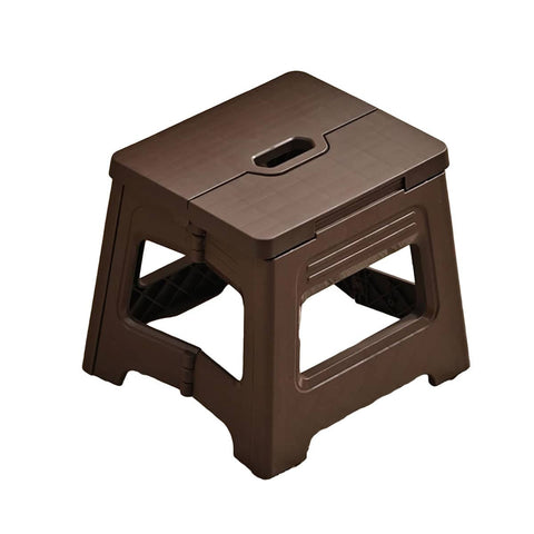Portable Folding Plastic Stool, Lightweight for Camping and Picnics - Brown