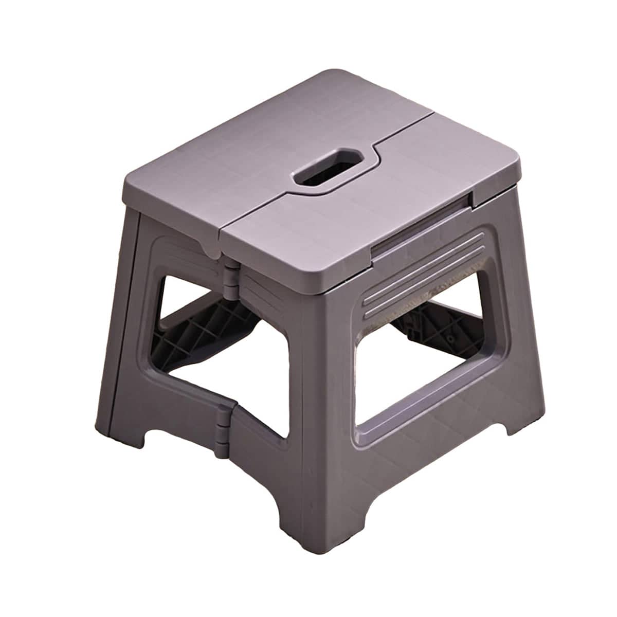 Portable Folding Plastic Stool, Lightweight for Camping and Picnics - Purple Grey