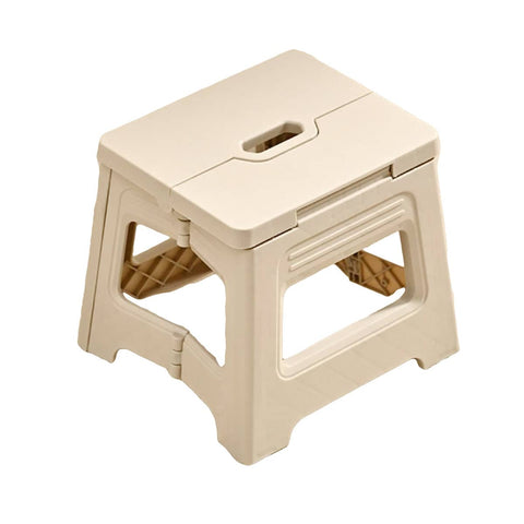 Portable Folding Plastic Stool, Lightweight for Camping and Picnics - White
