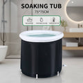 Portable Folding Soaking Tub 75 x 75 cm with Inflatable Rim