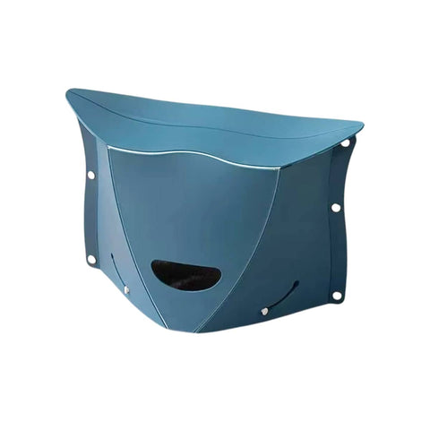 Portable Folding Stool for Camping and Fishing - Blue, Large (25 cm High)
