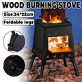 Portable Folding Wood Burning Camping Stove, Windproof for Outdoor BBQ