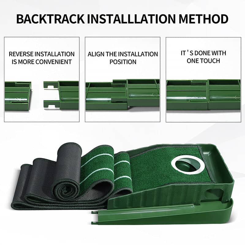 Portable Golf Putting Mat with Automatic Ball Return - view 4