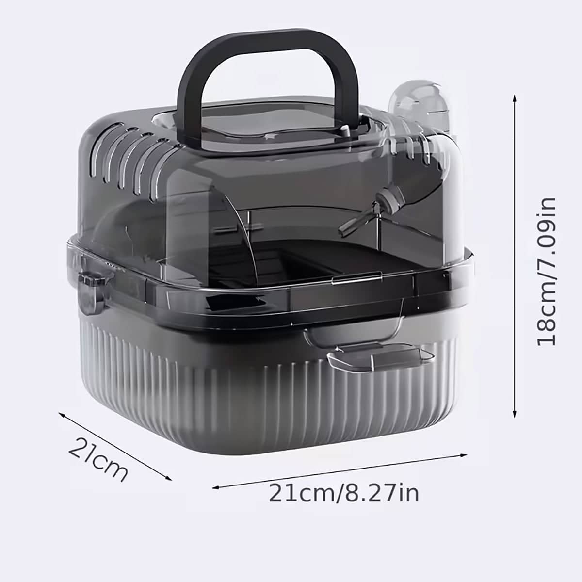 Portable Hamster Travel Carrier - Pink, Clear View Breathable Cage - view 4
