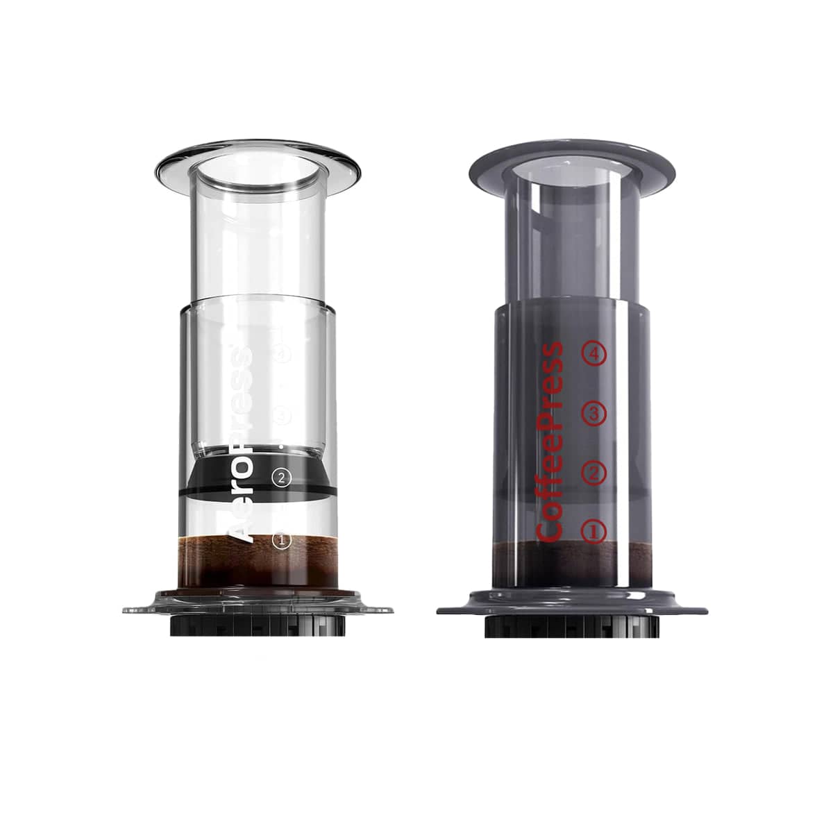 Portable Hand Press Coffee Maker, 1-4 Cups - Clear PC - view 3