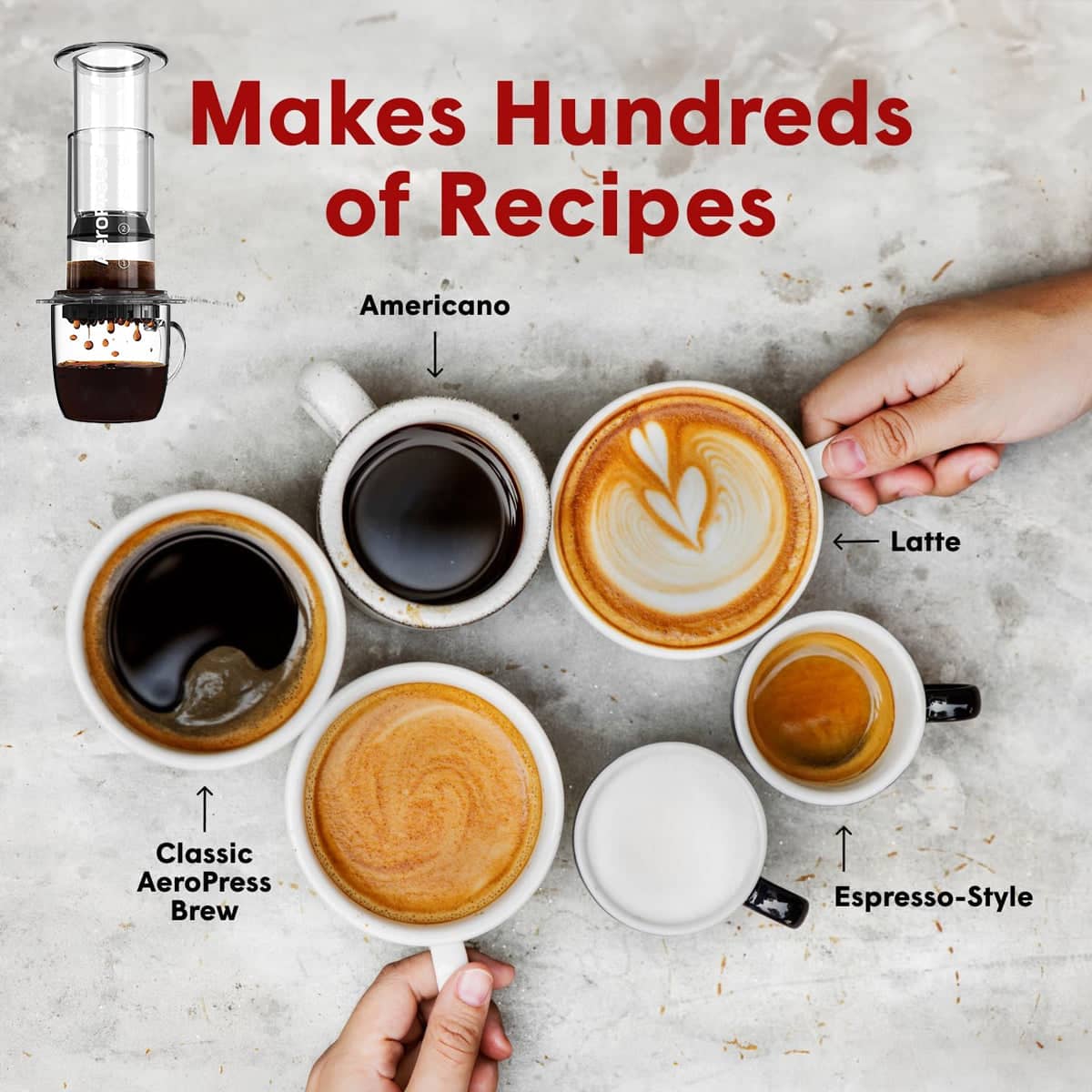 Portable Hand Press Coffee Maker, 1-4 Cups - Clear PC - view 5