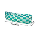 Portable Inflatable Air Sofa Lounger - Green and White Smiley Check Print, 230 x 70 cm - view 3
