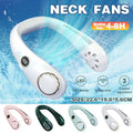 Portable Leafless Neck Fan with LED Display - Pink - view 2