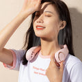 Portable Leafless Neck Fan with LED Display - Pink - view 4