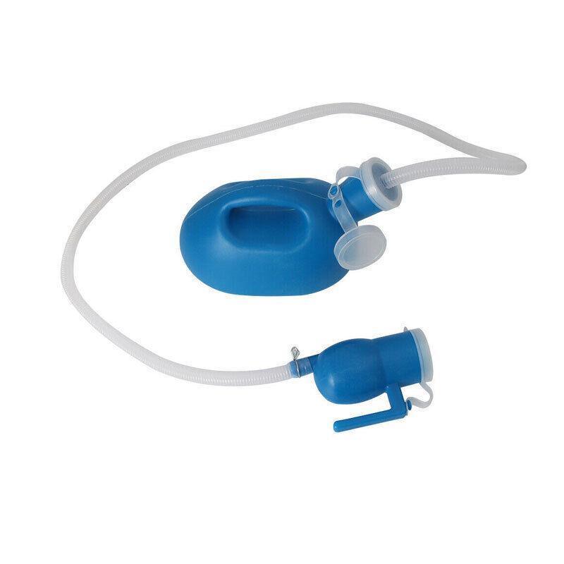 Portable Male Urinal Bottle with 1.2 m Tube, 2000 ml - Blue
