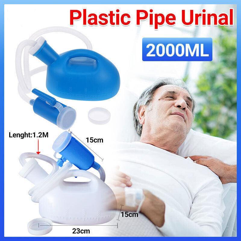 Portable Male Urinal Bottle with 1.2 m Tube, 2000 ml - Blue - view 2