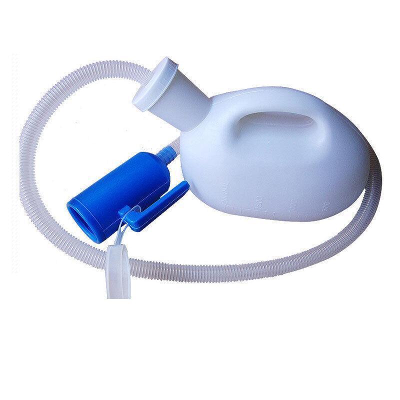 Portable Male Urinal Bottle with 1.2 m Tube, 2000 ml - Blue - view 3