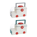 Portable Medicine Storage Box, Two-Layer First Aid Organiser - Grey - view 3