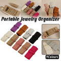 Portable Microfibre Jewellery Storage Roll for Earrings and Necklaces - Magenta - view 2