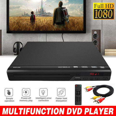 Portable Mini DVD Player for Home with Remote Control - DVD, CD, VCD, EVD